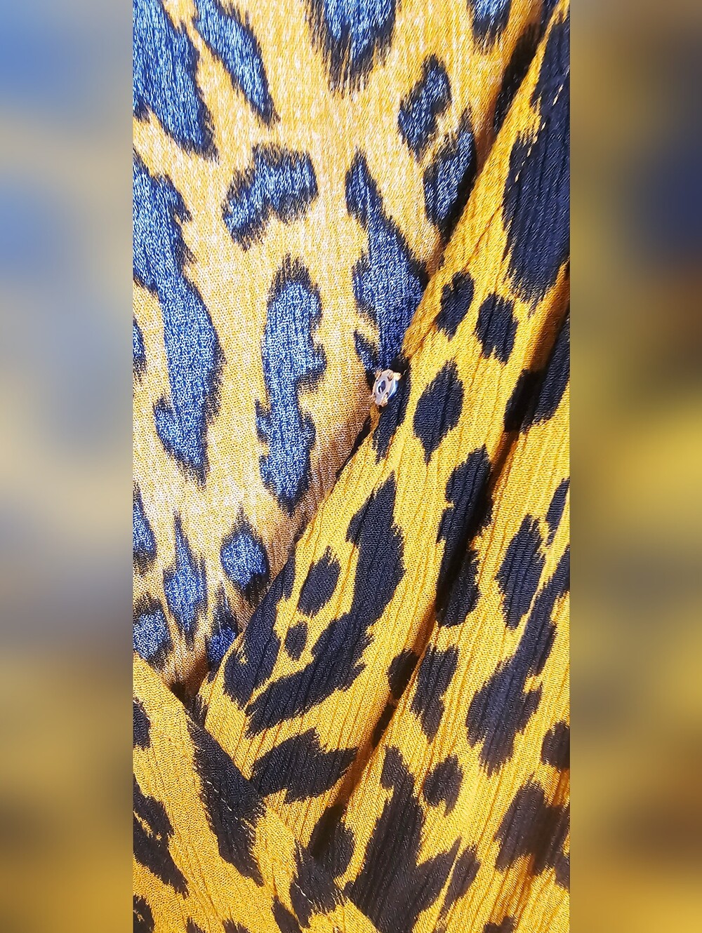 GiGiO USA Large Mustard Leopard Print Ruffle Mini Dress - Picture 4 of 7